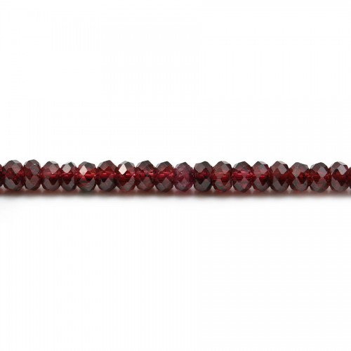 Garnet burgundy, in the shape of a faceted washer, 2.5*4mm x 10pcs