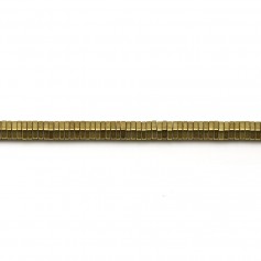 Hématite doré, en forme d'écrou de taille 4x1mm x 40cm