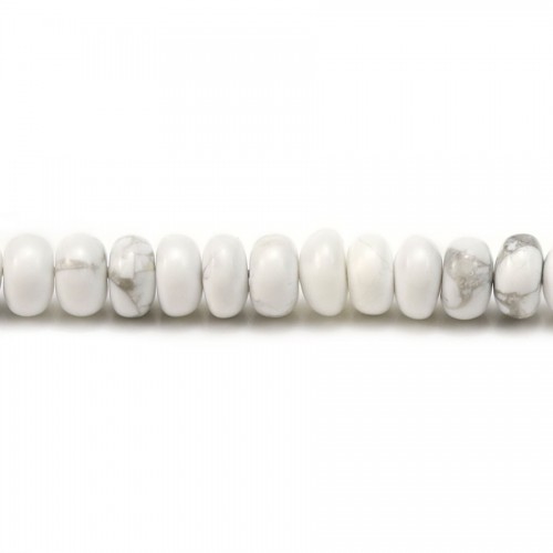 White howlite, in the shape of a washer, 4 * 6mm x 40cm