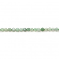 Natural jade, in the shape of a faceted round, 2mm x 39cm