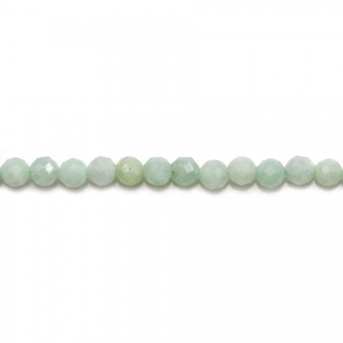 Natural jade, in the shape of a faceted round, 4mm x 39cm