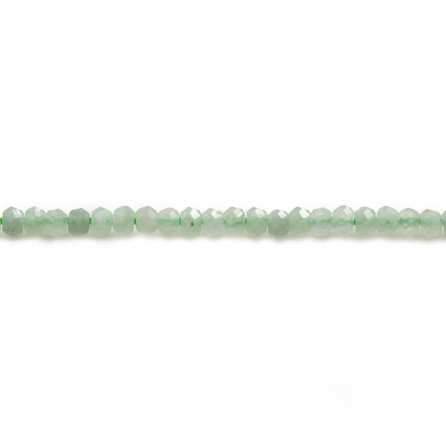 Natural jade, in the shape of a faceted roundel, 2x3mm x 39cm