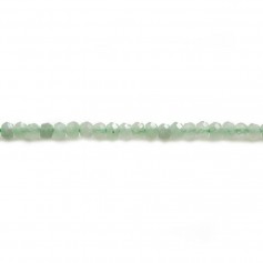 Jade naturel, forme rondelle facetté 1.5x2.0mm x 39cm