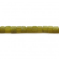 Jade amarillo verde coreano, forma de cubo, 4mm x 39cm