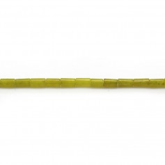 Jade verde amarillo coreano, forma de tubo, 2 * 4mm x 40cm