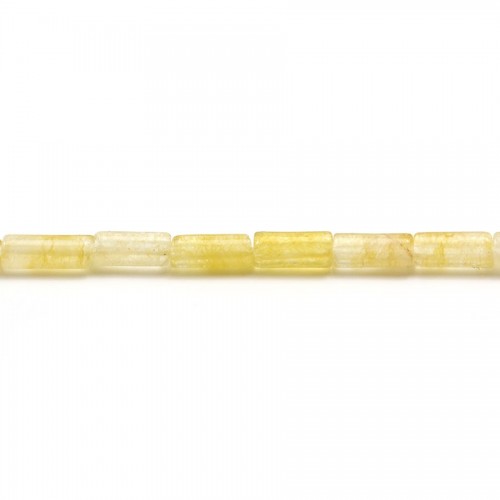 Gelbe Jade, röhrenförmig, 3.5 * 8mm x 40cm