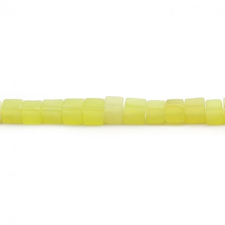 Jade lemon color, in shape of a square, 4mm x 39cm