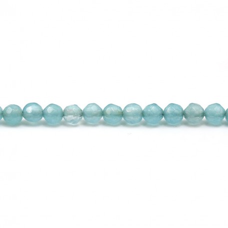 Tinted rond faceted Jade Bleu sarcelle 4mm x 40cm 