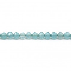 Himmelblau gefärbte Jade runde Facette 4mm x 40cm