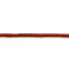 Roter Jaspis in Röhrenform 2.5x4mm x 40cm