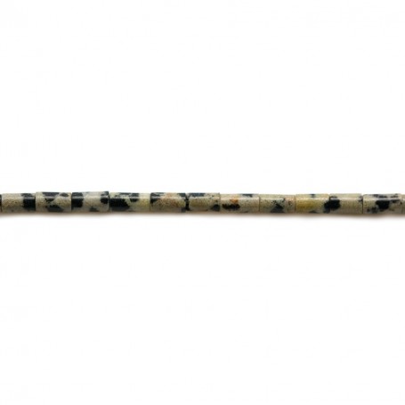 Jaspe peau de léopard , en forme de tube 2x4mm x 40cm