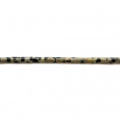 Dalmatian jasper, tube-shaped 2x4mm x 38cm