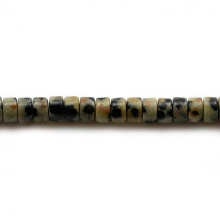 Jaspe dalmatien, en forme de rondelle 2x4.5mm x 39cm