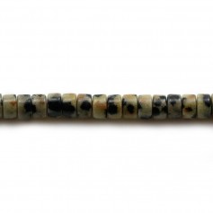 Dalmatiner Jaspis, runde Form Heishi 2x4.5mm x 39cm