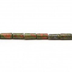 Unakite, in shape of a tube, and in size of 4 * 8mm x 10pcs