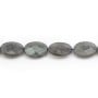 Labradorite grey, in the shape of a faceted ovale 13x18mm x 1 pcs