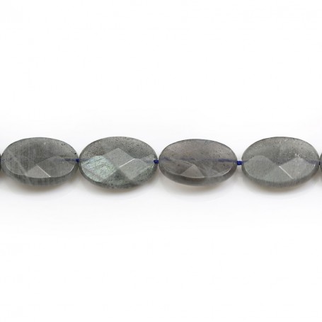 Labradorite gris de forme ovale facetté 13x18mm x 1 pcs