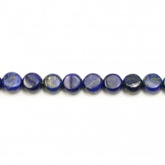 Lapis lazuli de forme rond plat, et de 6mm x 6pcs