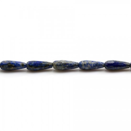 Lapis lazuli, in the shape of a faceted drop, 6*16mm x 39cm