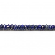Lapis lazuli faceted rondelle 3.5x4.5mm x 6pcs