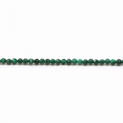 Malachite, in round and faceted shape, 2mm x 38cm
