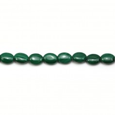 Grüner Malachit, ovale Form und Größe 6x8mm x 40cm