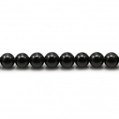 Obsidienne in black color, in round shape, 6mm x 20pcs