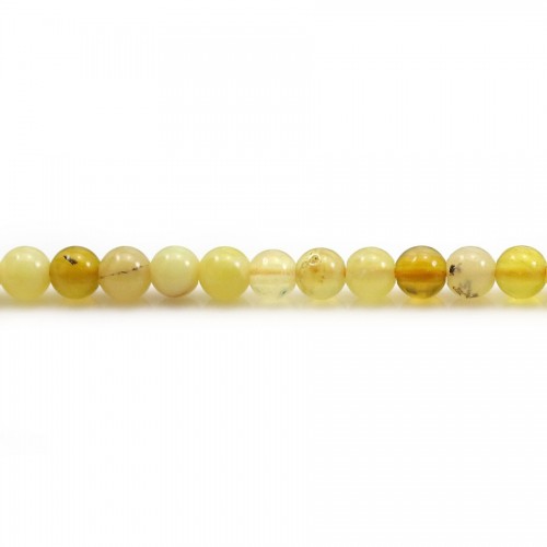Opal on yellow color, in round shape, 4mm x 10pcs