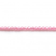 Zirkoniumoxid rosa rund facettiert 2mm x 39cm