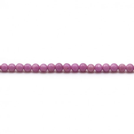 Kunzite in purple color, in round shape, 3mm x 38cm