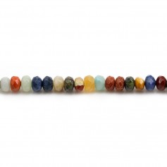 Mixed stones, faceted roundel shape, 4 * 6mm x 39cm