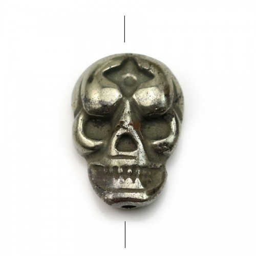 Pyrite, en forme de tête de mort, 13 * 19mm x 1pc