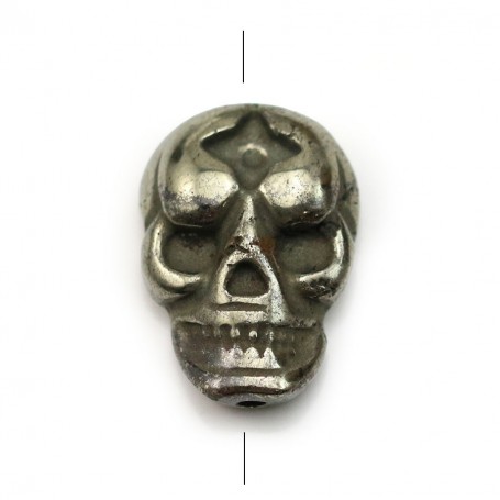 Pyrite, en forme de tête de mort, 13 * 19mm x 1pc
