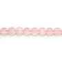 Pink quartz, in the shape of a flat and round pearls, 6mm x 40cm