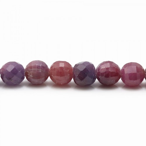 ruby Faceted Round 9mm x 1 bead