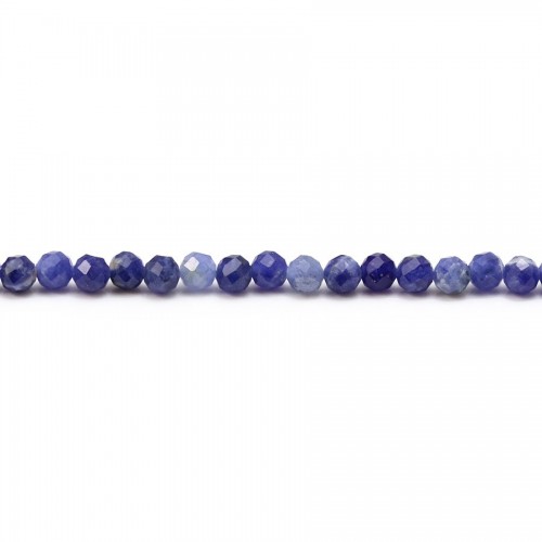 Sodalite in the shape of round faceted, measuring 3mm, x 40cm