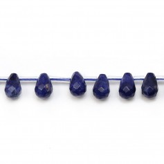Sodalite in the shape of a faceted drop, 6 * 9mm x 40cm