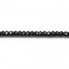 Black spinel Faceted roundel 2x3mm x 39cm