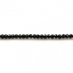 Spinell schwarz rund facettiert 1.7x2.5mm x 39cm