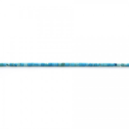 Turquoise reconstituted blue, in the shape of a tube, 1mm x 37cm
