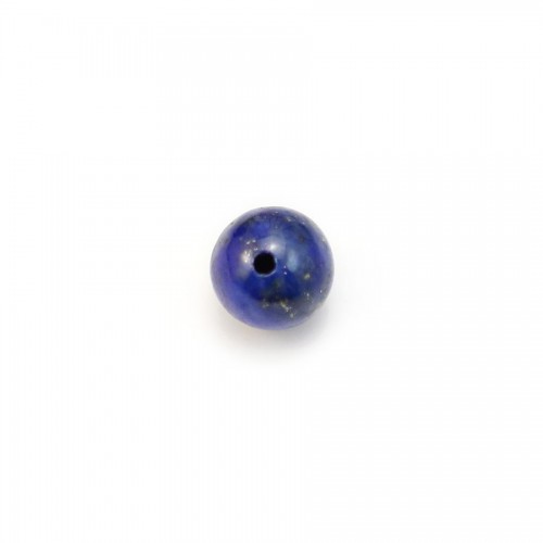 Lapis lazuli blue azure, half-drilled pearl, 6mm x 2pcs