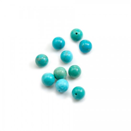 Turquoise semi-percé rond 6mm x 1pc 