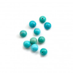 Turquoise, half-drilled, round shape 6mm x 1pc