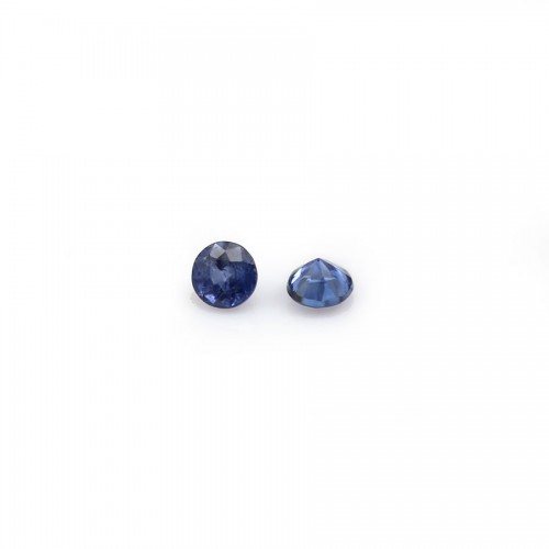 Safira azul, corte brilhante redondo 2-3mm x 1pc