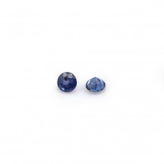 Blauer Saphir, zum Einfassen, rund geschliffener Brillantschliff 2-3mm x 1Stk