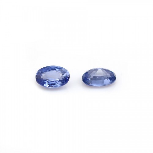 Sapphire blue crimp, in oval shaped, 4 * 6mm x 1pc