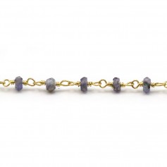 Silver Chain with Iolite in 3-4mm x 20cm