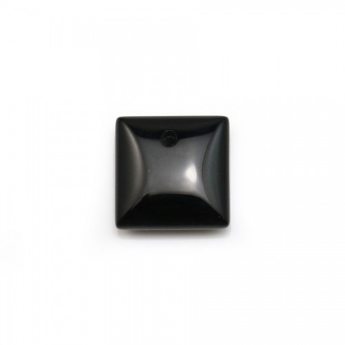 Ciondolo di agata nera, forma quadrata, 10 mm x 4 pezzi