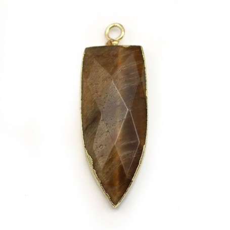 Tiger eye pendant, in pointed drop shape, 14 * 36mm x 1pc