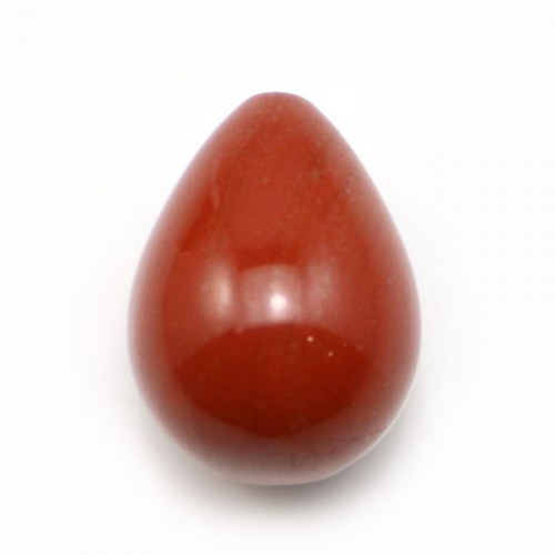 Ciondolo in diaspro rosso, semi-forato, a goccia, 15x20 mm x 1 pz
